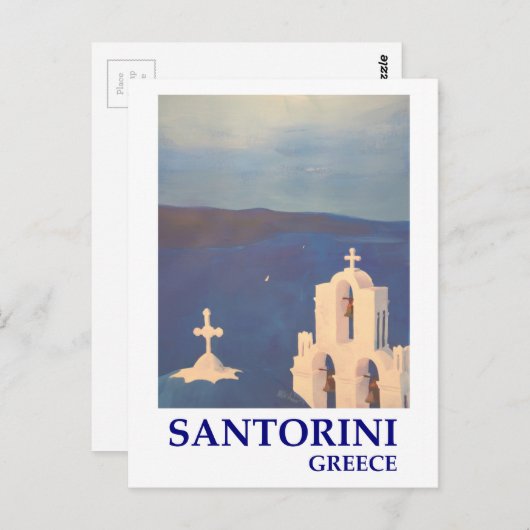 Santorini Greece uitzicht uit Oia  stijl Briefkaart (Voorkant / Achterkant)