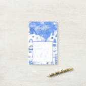 Santorini Greece Waterverf Personalized Post-it® Notes (Op bureau)