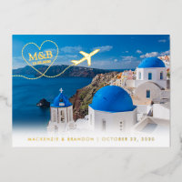 Santorini Greece Wedding Save the Date Briefkaart