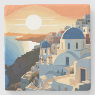 SANTORINI GRIEKENLAND #1 STENEN ONDERZETTER
