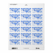 Santorini Griekenland Adres Waterverf Etiket (Full Sheet)