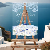 Santorini Griekenland Aquarel Bestemming Trouwen Acryl Bord