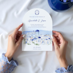 Santorini Griekenland Architectuur Waterverf Bruil Kaart