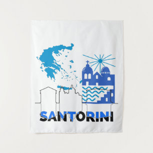 Santorini Griekenland.b Wandkleed
