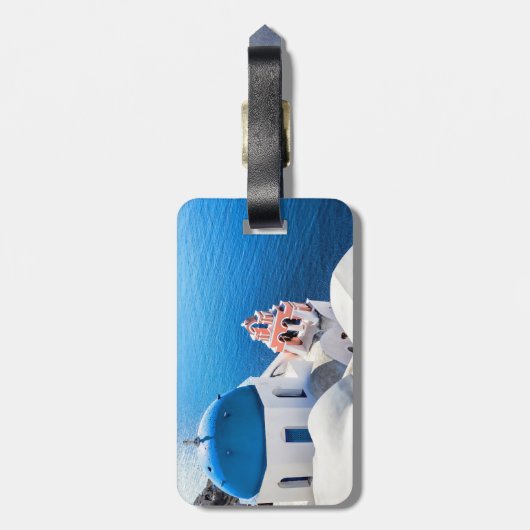 Santorini, Griekenland Bagagelabel (Achterkant verticaal)