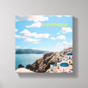 Santorini, Griekenland Beach House Canvas Afdruk
