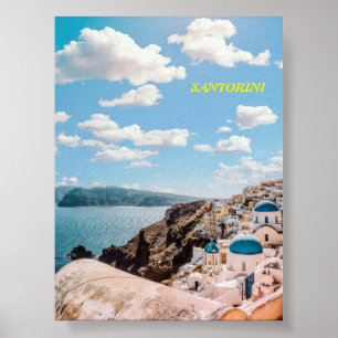 Santorini, Griekenland Beach House Poster