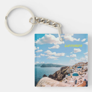 Santorini, Griekenland Beach House Sleutelhanger
