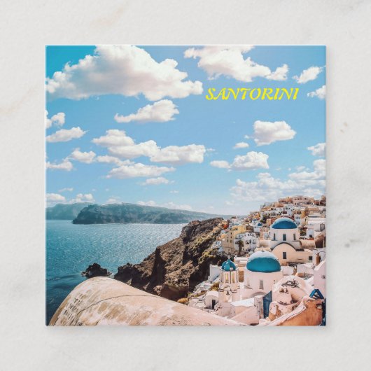 Santorini, Griekenland Beach House Vierkante Visitekaartje (Voorkant)