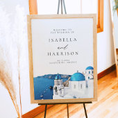 SANTORINI GRIEKENLAND Bestemming Huwelijk Welkom Poster