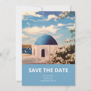 Santorini Griekenland Bruiloft Save the Date Uitno