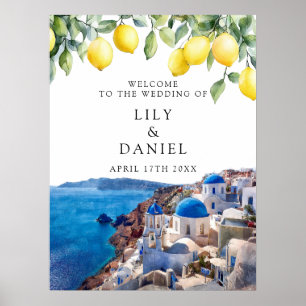 Santorini Griekenland Citroenen Trouw Welkom Bord Poster