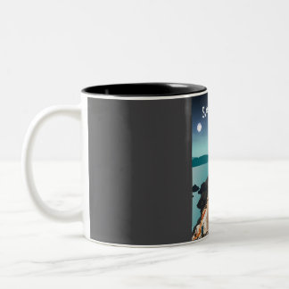 Santorini Griekenland Eiland Minimale Retro Egeïsc Tweekleurige Koffiemok