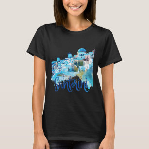 Santorini Griekenland Eiland Waterverf Souvenir Sc T-shirt