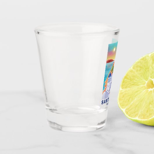 Santorini Griekenland Europa Kunst Bestemming Reiz Shot Glas (Links)