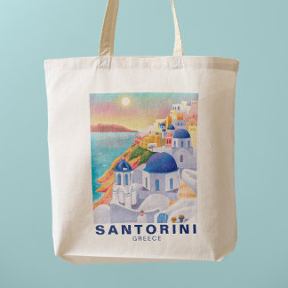 Santorini Griekenland Europa Kunst Bestemming Reiz Tote Bag