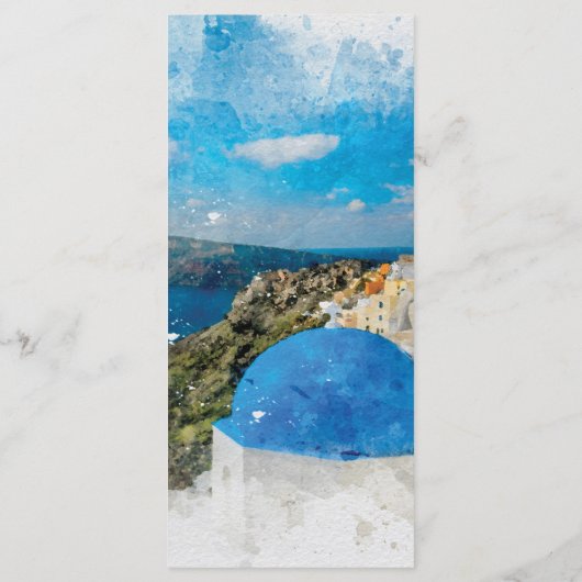 Santorini, Griekenland, griekse trouwmenukaarten Menu (Achterkant)