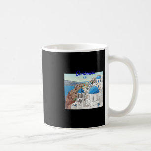 Santorini Griekenland Griekse Vlag Vakantie Kunst Koffiemok