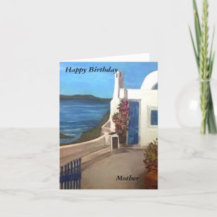 Santorini, Griekenland - Happy Birthday Kaart