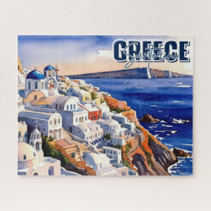 Santorini Griekenland Keepsake Waterverf Puzzel