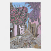 Santorini, Griekenland keukenhanddoek (Verticaal)