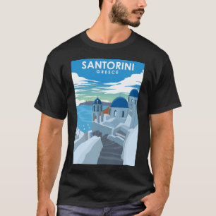 Santorini Griekenland - minimumreisaffiche T-shirt