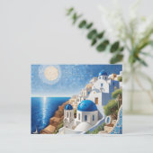 Santorini Griekenland Mixed Media Mozaïek - Grieks Feestdagenkaart (Staand voorkant)