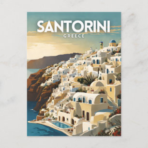 Santorini Griekenland Nostalgische Retro Travel Ar Briefkaart