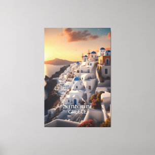 Santorini, Griekenland: Onvergetelijk vakantiepara Canvas Afdruk