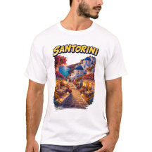 Santorini Griekenland Reis Illustratie T-Shirt