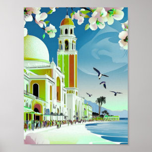Santorini Griekenland Reis Postkaart Kunst, Santor Poster