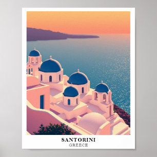 Santorini, Griekenland Reis Retro Poster