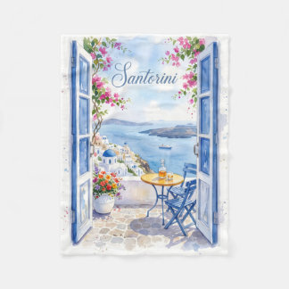Santorini Griekenland Reis uit het verleden Fleece Deken