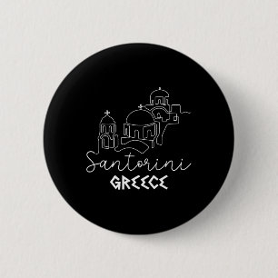 Santorini Griekenland Reisbestemming Zomer Familie Ronde Button 5,7 Cm