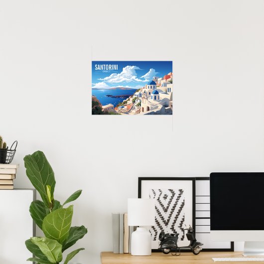 Santorini Griekenland Reizen | Grieks eiland | Poster (Thuiskantoor)