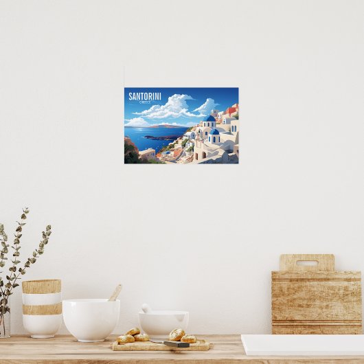 Santorini Griekenland Reizen | Grieks eiland | Poster (Keuken)