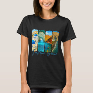 Santorini Griekenland Reizen Penseelstreek Ontmoet T-shirt