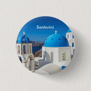 Santorini Griekenland Ronde Button 3,2 Cm