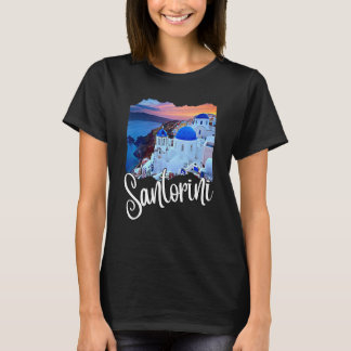 Santorini Griekenland Schilderen Reis Souvenir Voo T-shirt