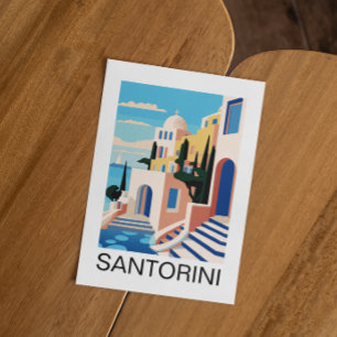 Santorini Griekenland Schilderij Briefkaart