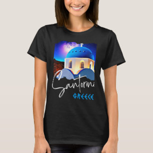 Santorini Griekenland schildert reissouvenir voor T-shirt