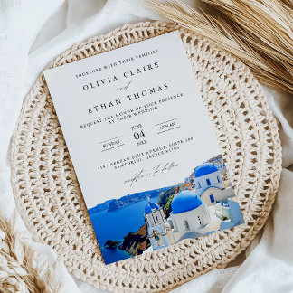 Santorini Griekenland Skyline Destination Wedding Kaart