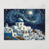 Santorini, Griekenland Sterrennacht - Grieks eilan Feestdagenkaart (Voorkant)