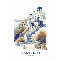Santorini Griekenland Travel Art Poster