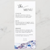 Santorini Griekenland Trouwbestemming Zomer Menu (Voorkant)