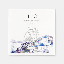 Santorini Griekenland Trouwbestemming Zomer Servet