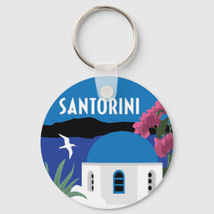 Santorini Griekenland — vintage-reisstijl Sleutelhanger