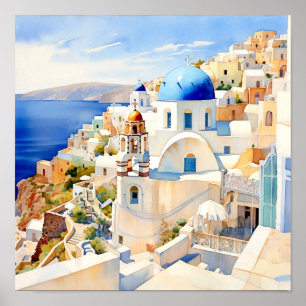 Santorini Griekenland Wall Art Square Poster