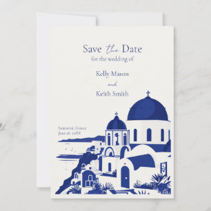 Santorini Griekenland Waterverf bruiloft save the Kaart
