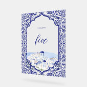 Santorini Griekenland Waterverf Landschap  Lijst Acryl Bord (Hoek)